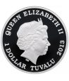 Moneda de plata 1$ Tuvalu 2013 Dragón Verde. Color  - 2