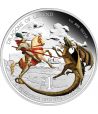 Moneda de plata 1$ Tuvalu 2013 San Jorge y el Dragón. Color  - 1
