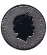 Moneda de plata 2$ Niue Tortuga Carey 2015 Rodio y oro.  - 2
