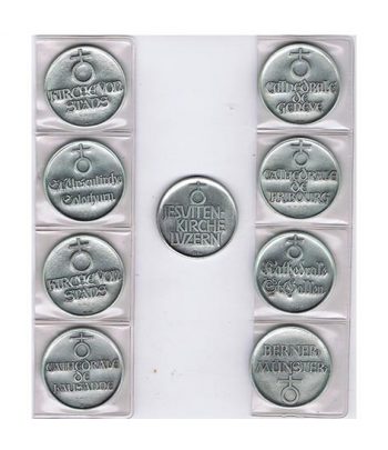 Medallas de plata Iglesias de Suiza. 9 medallas  - 2
