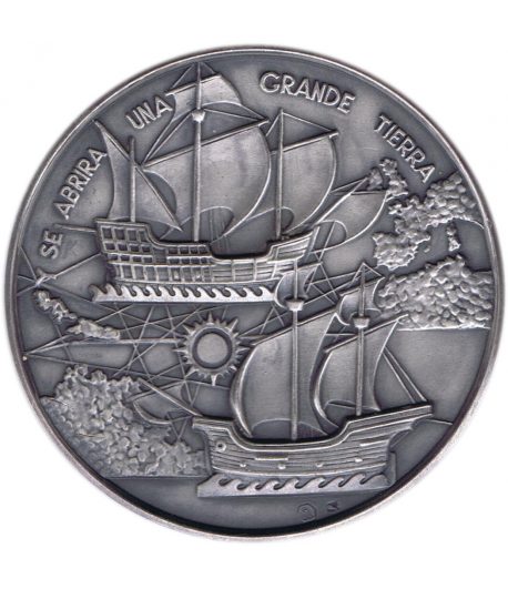 Medalla de plata Cristobal Colón y Carabelas.  - 1