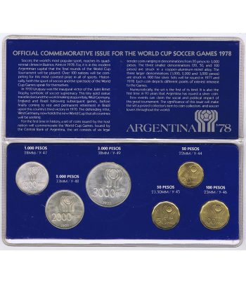 Argentina 1977 Mundial Futbol Argentina 78. 6 monedas Plata y Cobre  - 2
