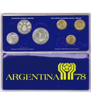 Argentina 1978 Mundial Futbol Argentina 78. 6 monedas Plata y Cobre  - 1