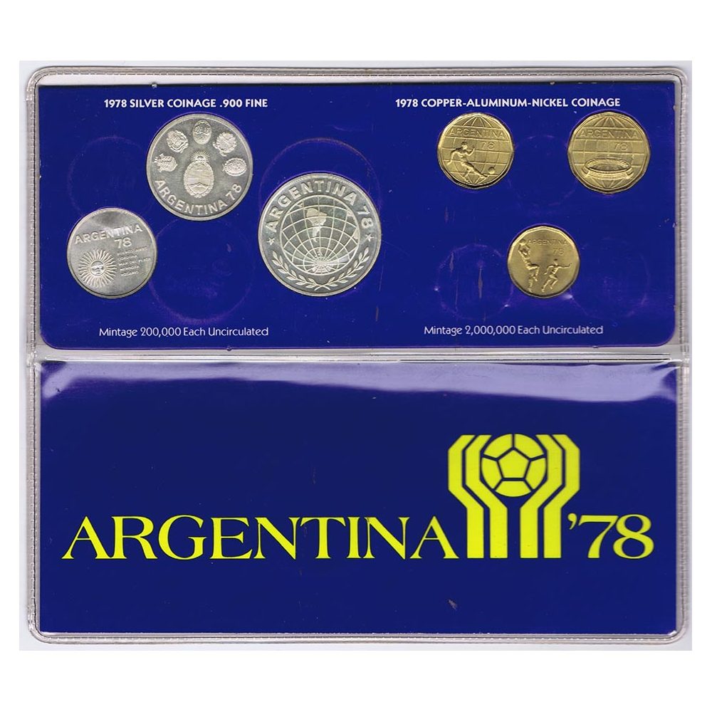 Argentina 1978 Mundial Futbol Argentina 78. 6 monedas Plata y Cobre  - 1