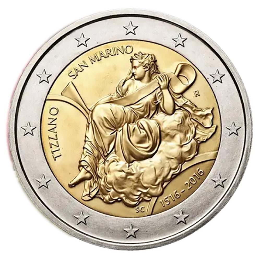 moneda 2 euros San Marino 2026 450 años Tiziano  - 1