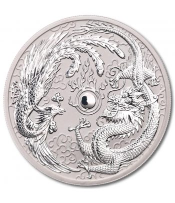 Moneda de plata Australia 1$ Dragón y Fénix 2017.  - 1