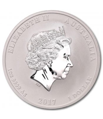 Moneda de plata Australia 1$ Dragón y Fénix 2017.  - 2