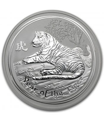 Moneda de plata 1$ Australia año Lunar Tigre 2010  - 1