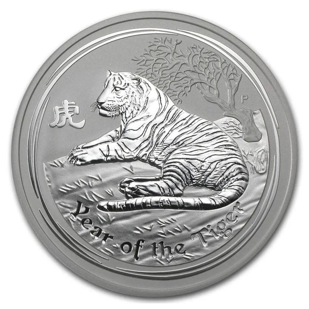 Moneda de plata 1$ Australia año Lunar Tigre 2010  - 1