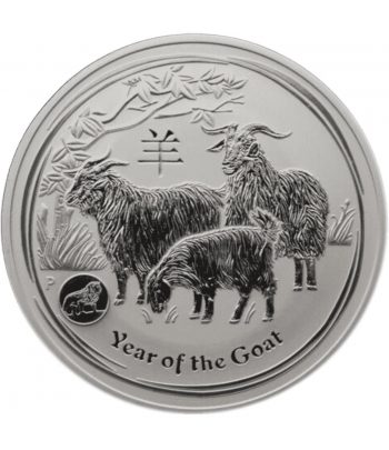 Monedade plata 1$ Australia Lunar Cabra 2015. Marca Lion.  - 1