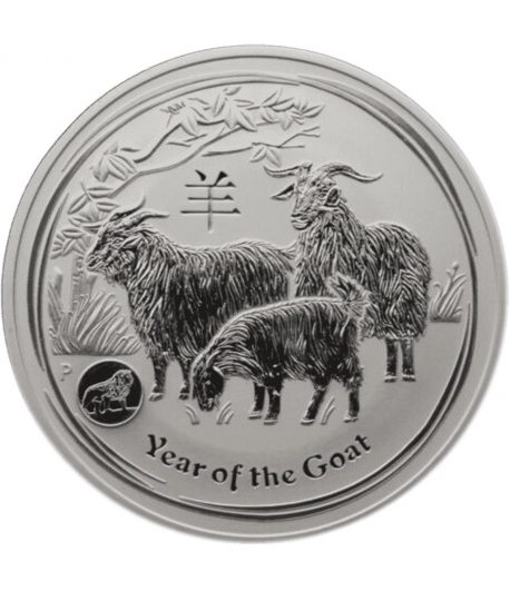 Monedade plata 1$ Australia Lunar Cabra 2015. Marca Lion.  - 1