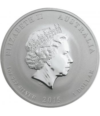 Monedade plata 1$ Australia Lunar Cabra 2015. Marca Lion.  - 2