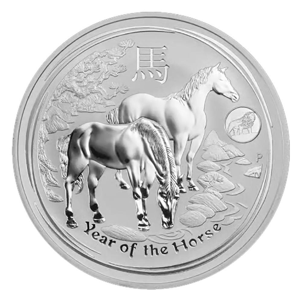 Moneda de plata 1$ Australia Lunar Caballo 2014. Marca Lion.  - 1