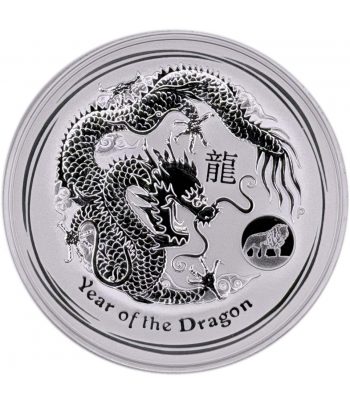 Monedade plata 1$ Australia Lunar Dragón 2012. Marca Lion.  - 1
