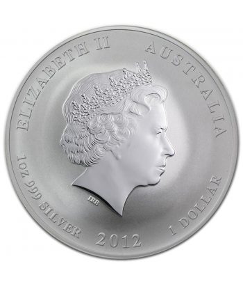 Monedade plata 1$ Australia Lunar Dragón 2012. Marca Lion.  - 2