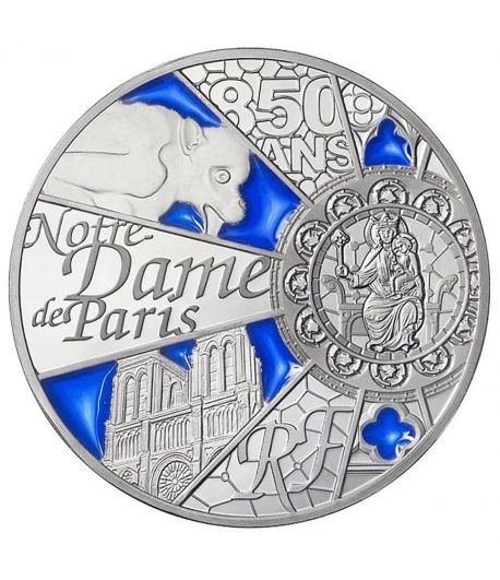 Francia 10 € 2013 UNESCO. Notre-Dame de París. Plata  - 1