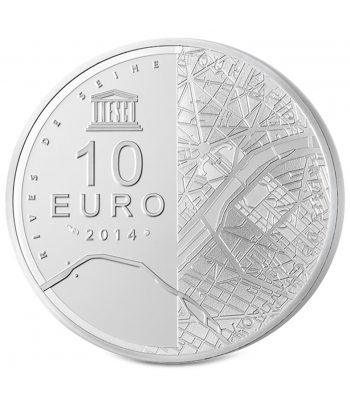 Francia 10€ 2014 UNESCO Tour Eiffel. Plata.  - 2