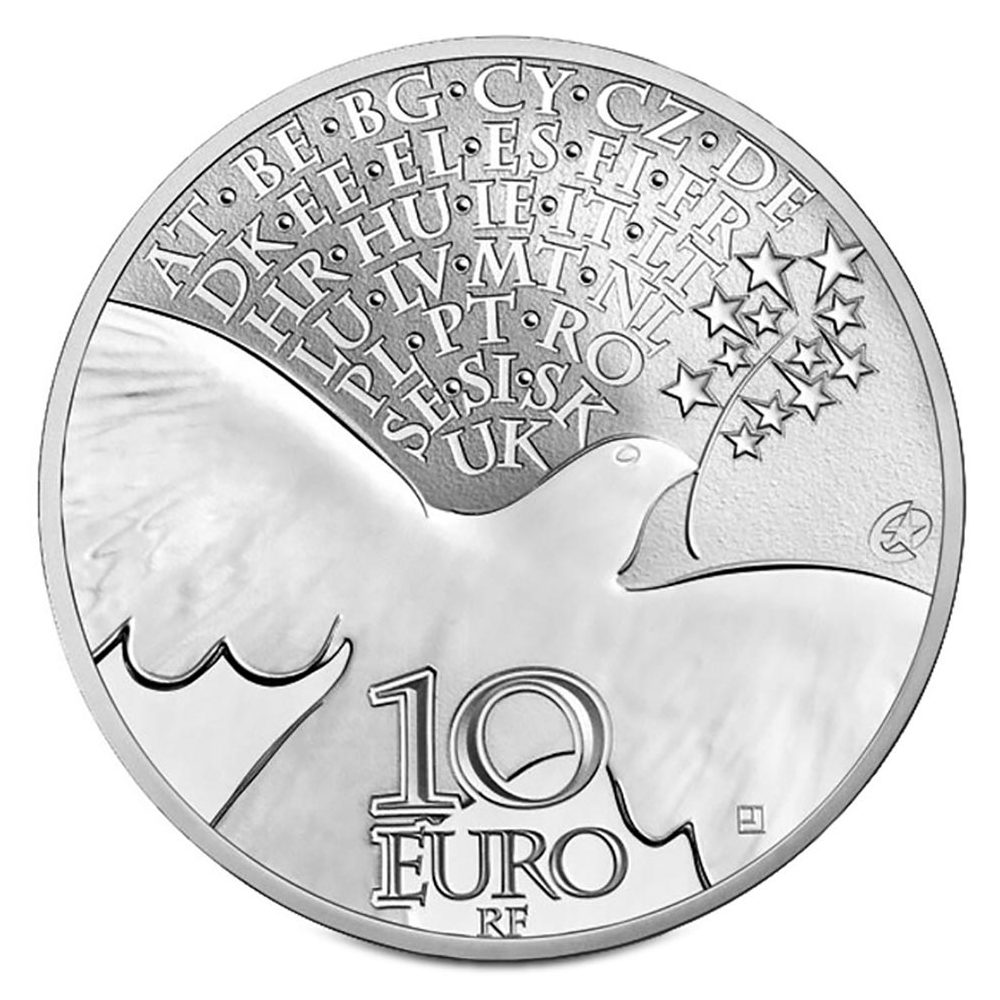 Francia 10 € 2015 Europa. 70 Años Paz en Europa. Plata.  - 1
