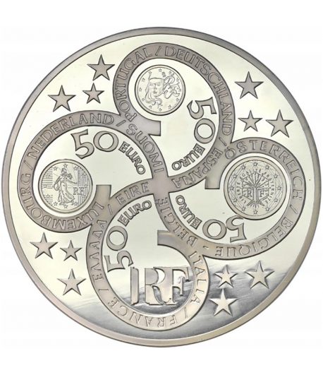 Francia 10 € 2003 Europa. Primer Aniversario Euro. Plata.  - 1