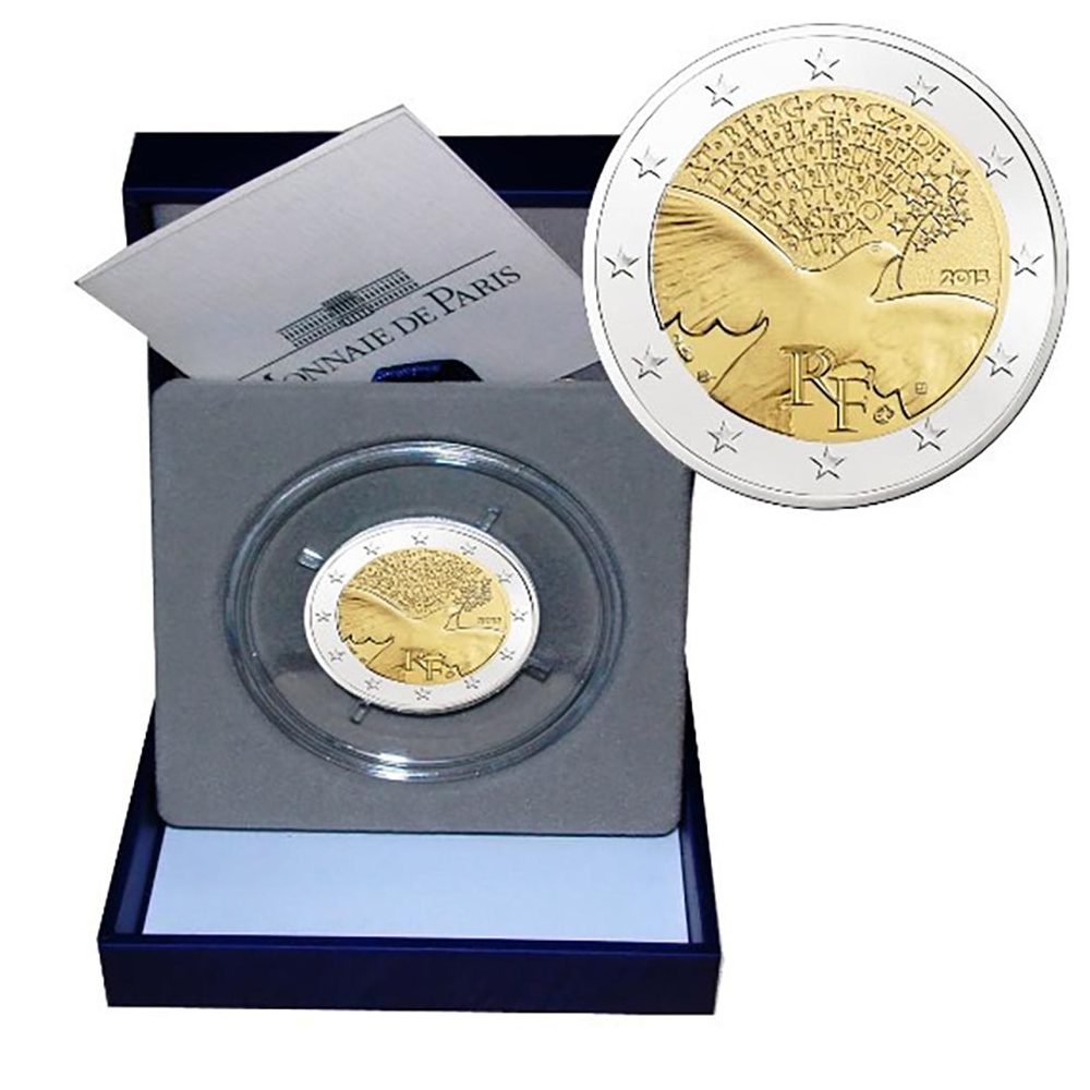 moneda 2 euros Francia 2015 Paz en Europa. Proof  - 1