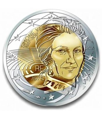 moneda 2 euros Francia 2018 Simone Veil. Proof  - 2
