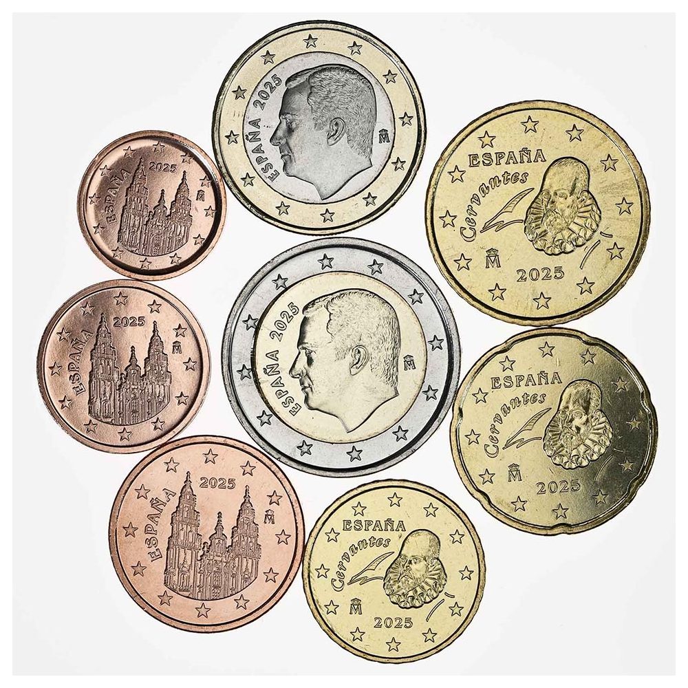 Serie de 8 monedas de España euros 2025.  - 1