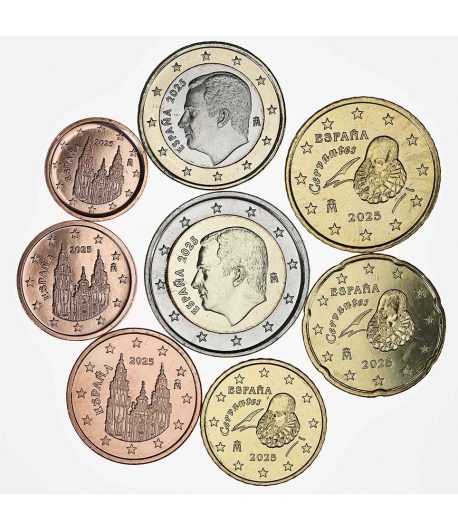 Serie de 8 monedas de España euros 2025.  - 1