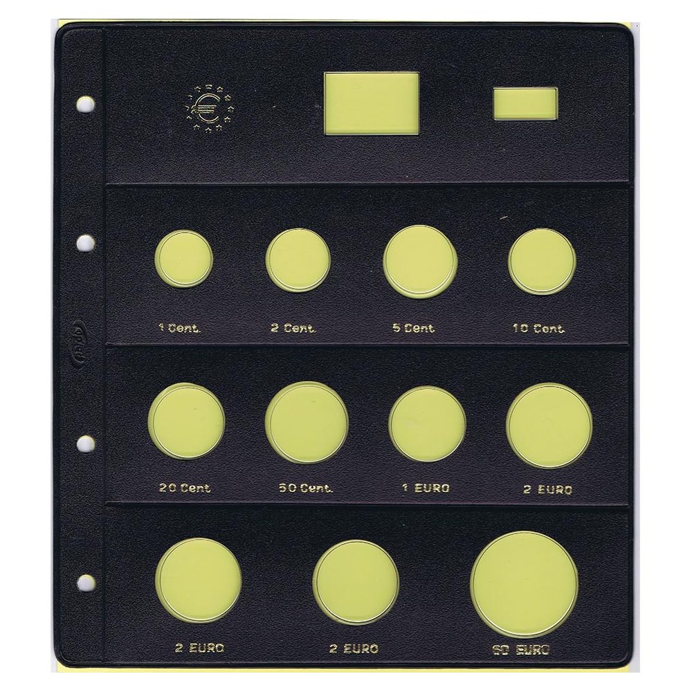 PARDO Hojas monedas Euro (11 alojamientos) Especial 2€+ 2€+60€  - 1