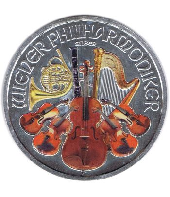 Moneda de plata 1,5 euros Austria Filarmonica 2015. Color  - 1