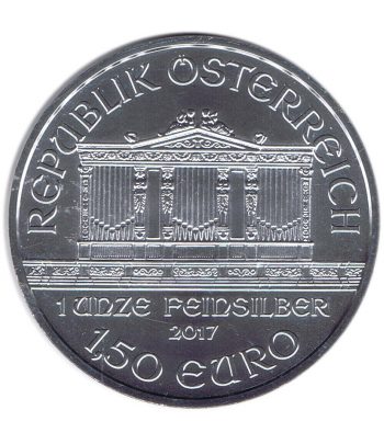Moneda de plata 1,5 euros Austria Filarmonica 2017. Con oro  - 2