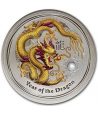 Moneda de plata 1$ Australia Lunar Dragón 2012. Color.  - 1