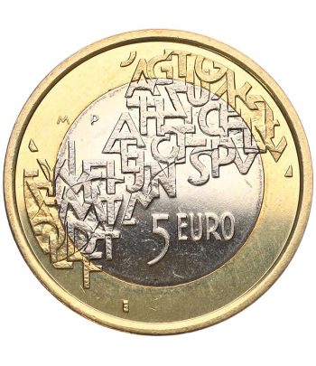 moneda Finlandia 5 Euros 2006 Presidencia UE.  - 1