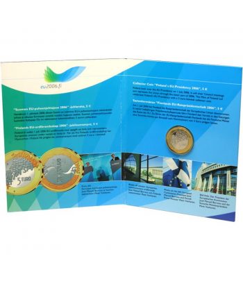 moneda Finlandia 5 Euros 2006 Presidencia UE.  - 4