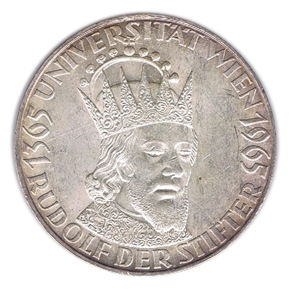 Moneda 50 schillings Austria 1965 Universidad Viena. Plata  - 1