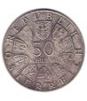 Moneda 50 schillings Austria 1965 Universidad Viena. Plata  - 2