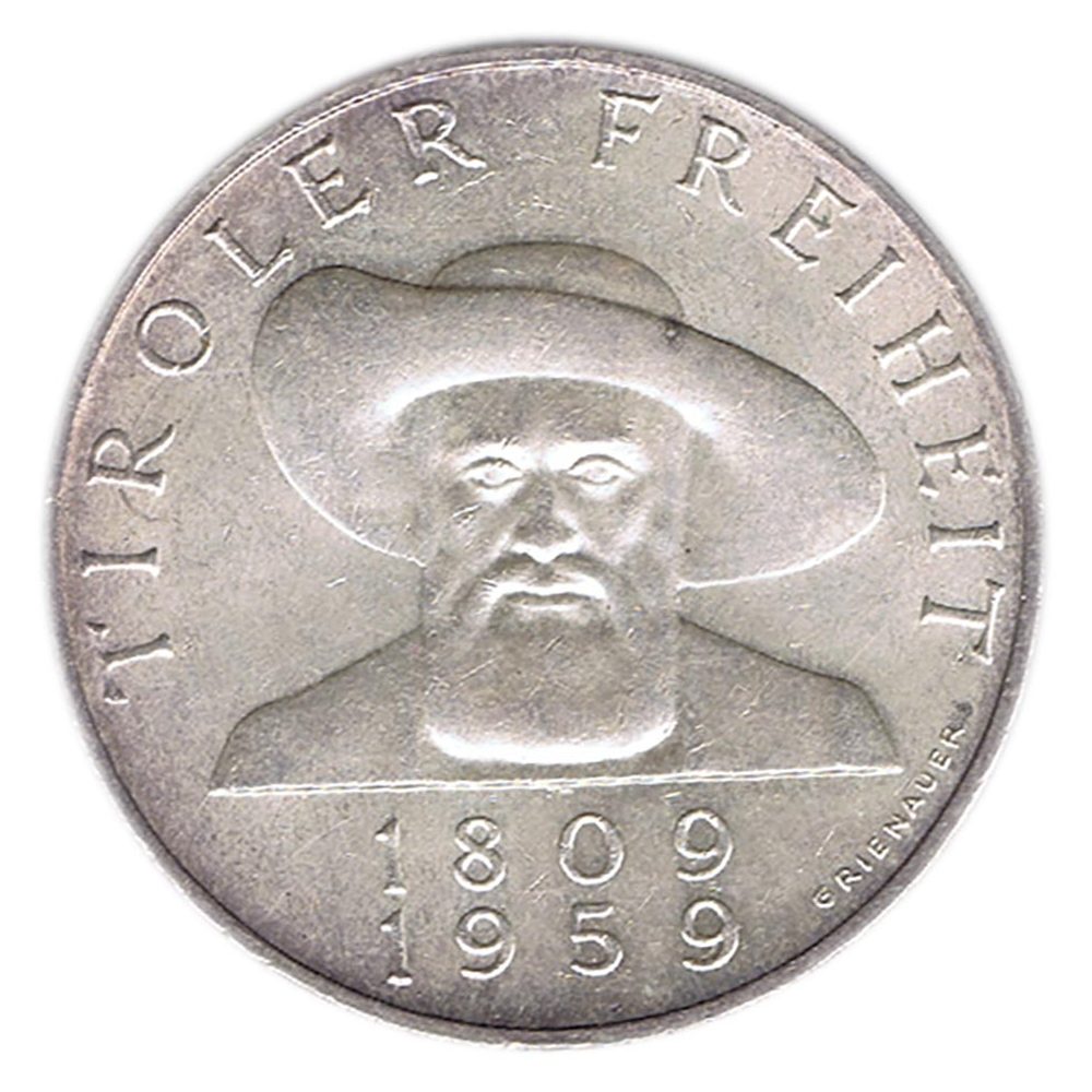 Moneda 50 schillings Austria 1959 Liberación del Tirol. Plata  - 1