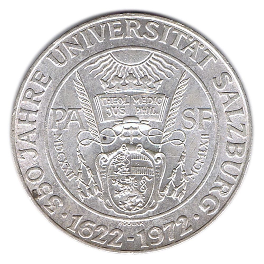 Moneda 50 schillings Austria 1972 Universidad Salzburgo. Plata  - 1