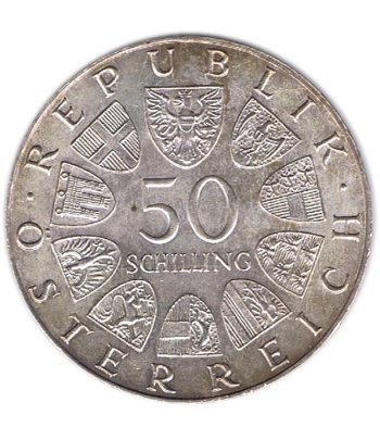 Moneda 50 schillings Austria 1972 Universidad Salzburgo. Plata  - 2