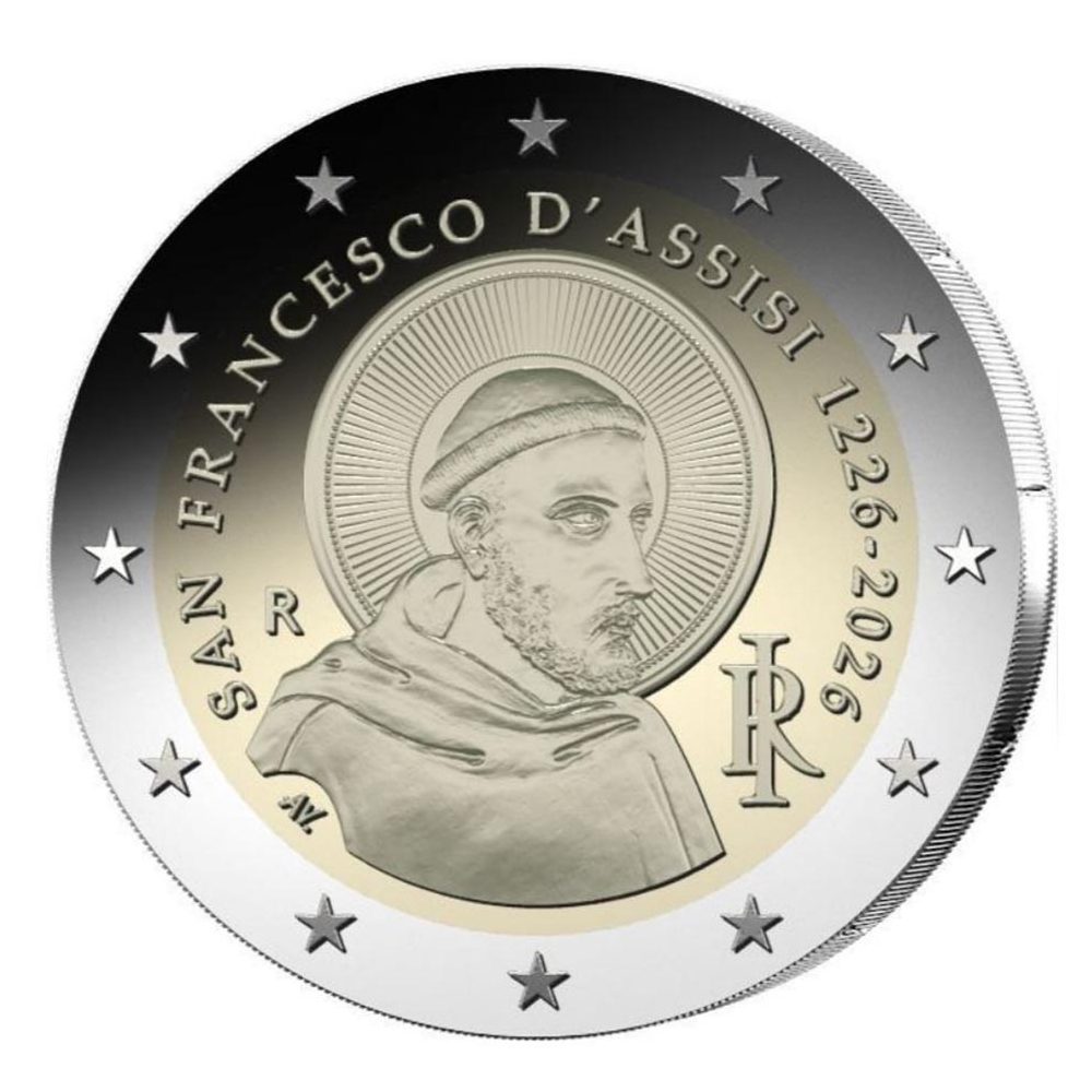 moneda 2 euros Italia 2026 San Francisco de Asís  - 1