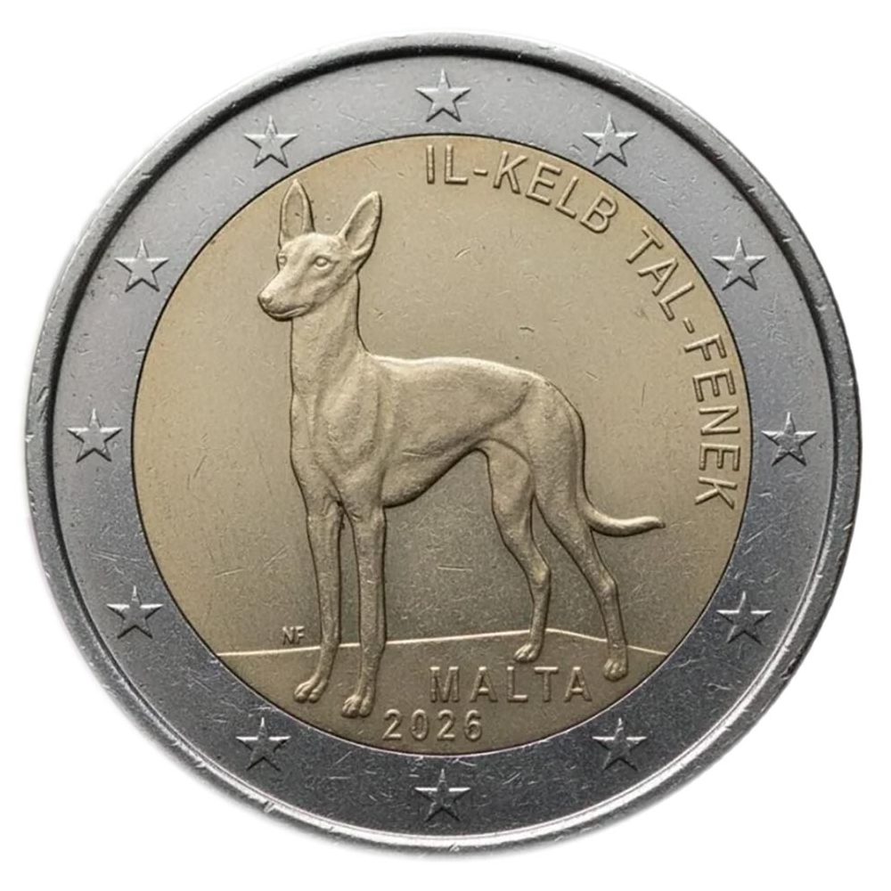 moneda 2 euros Malta 2026 Perro del Faraón.  - 1