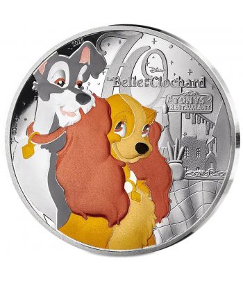 Moneda 10 euros de plata Francia 2025 Disney La Dama y el Vagabundo. Proof  - 1