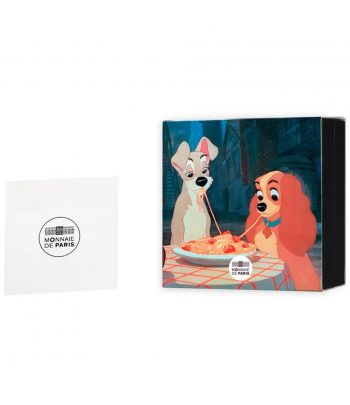 Moneda 10 euros de plata Francia 2025 Disney La Dama y el Vagabundo. Proof  - 3