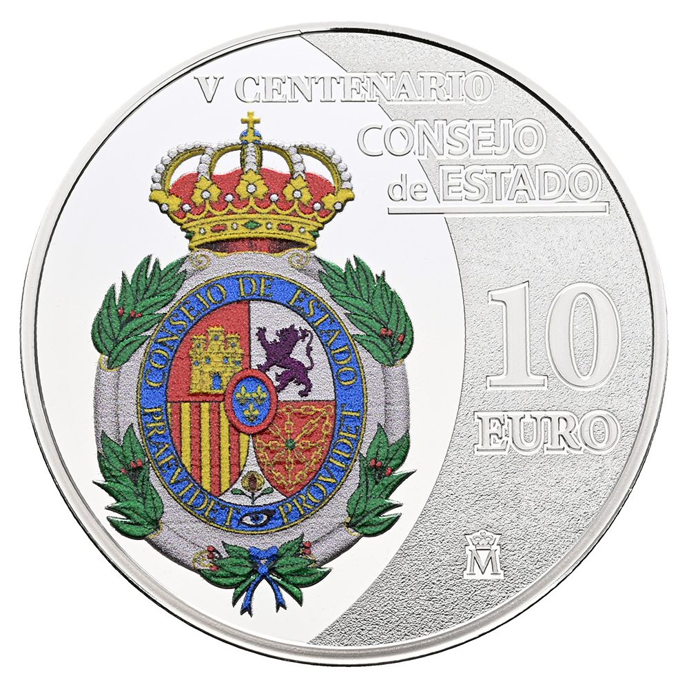 Moneda de España 10 euros 2026 V Centenario del Consejo de Estado . Plata  - 1
