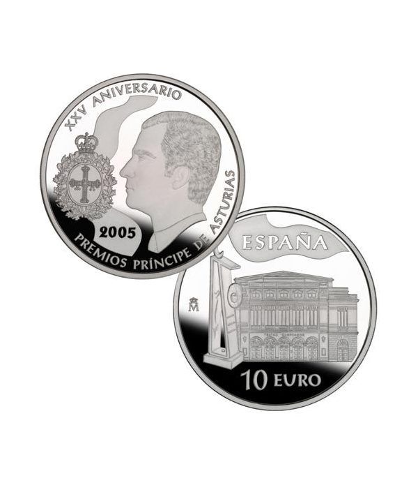 Moneda 2005 XXV Anivº Premios Principe Asturias 10 euros. Plata