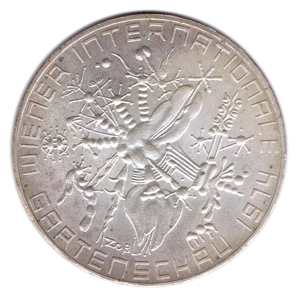Moneda 50 schillings Austria 1974 Exposición Jardines. Plata  - 1