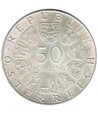 Moneda 50 schillings Austria 1974 Radiodifusión. Plata  - 2
