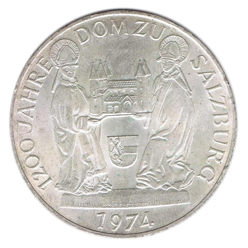 Moneda 50 schillings Austria 1974 Catedral de Salzburgo. Plata  - 1