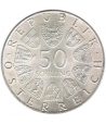 Moneda 50 schillings Austria 1974 Catedral de Salzburgo. Plata  - 2