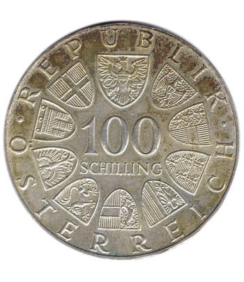 Moneda 50 schillings Austria 1977 monasterio Kremsmünster. Plata  - 2