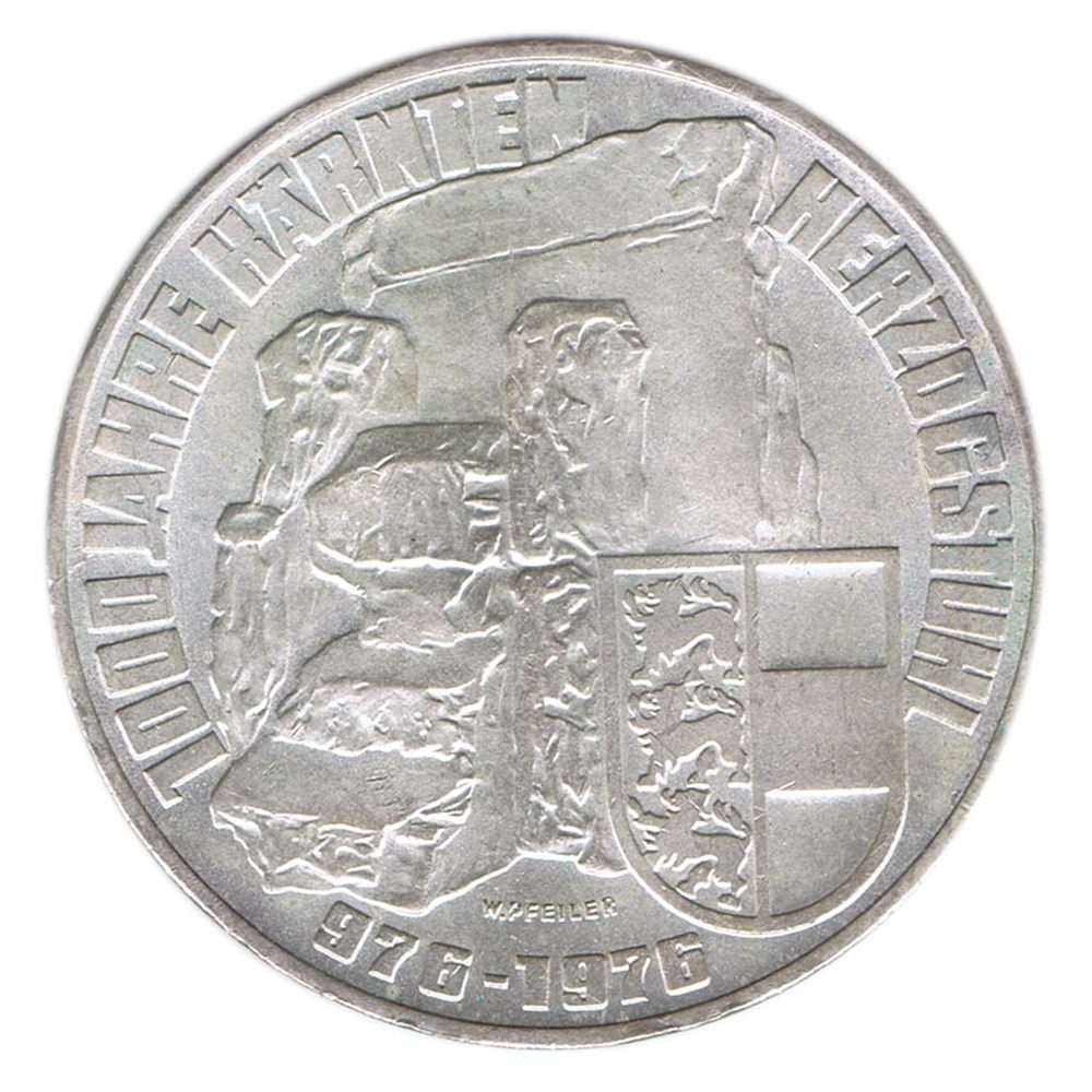 Austria 100 schillings 1976 Milenario Carinthia. Plata  - 1